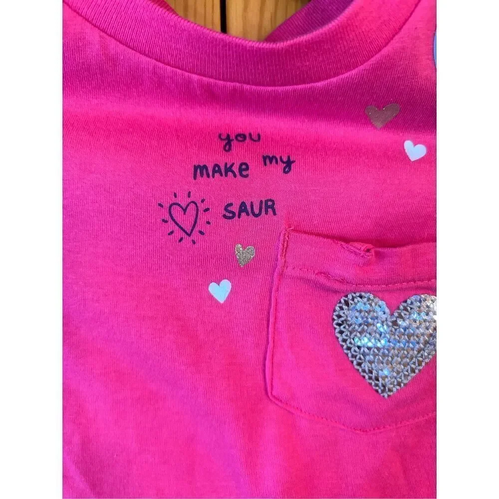 Carter’s girls long sleeve cold shoulder shirt treasure pocket NWT 4T(4419)